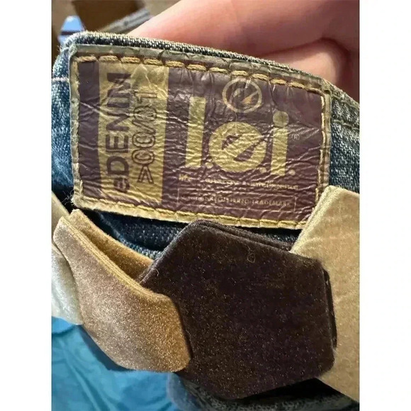 Y2K LEI Western Denim Skirt 7 | Lace-Up Front | Studded Belt | Vintage Boho Midi - Picture 2 of 8